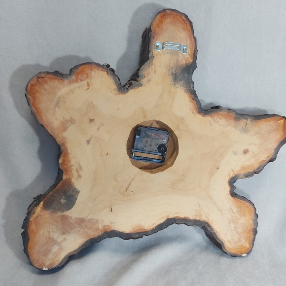 Vintage Wood Log Slice Tree Trunk Slab Bark Wall Clock - Picture 9 of 9